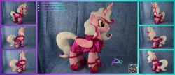 Size: 5834x2500 | Tagged: safe, artist:kiashone, derpibooru import, oc, oc:mary sue, clothes, dress, hoof shoes, image, plushie, png, text