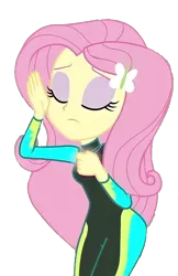 Size: 830x1284 | Tagged: safe, derpibooru import, edit, edited screencap, screencap, fluttershy, equestria girls, equestria girls series, unsolved selfie mysteries, background removed, clothes, eyes closed, image, not a vector, png, simple background, solo, swimsuit, transparent background, wetsuit