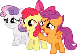 Size: 3000x2108 | Tagged: safe, artist:valadrem, derpibooru import, apple bloom, scootaloo, sweetie belle, earth pony, pegasus, pony, unicorn, season 5, the mane attraction, cutie mark crusaders, female, filly, foal, image, png, simple background, transparent background, vector