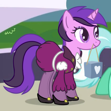 Size: 420x421 | Tagged: safe, anonymous editor, edit, edited screencap, screencap, amethyst star, lyra heartstrings, pony, unicorn, friendship is magic, background pony, clothes, clothes edit, cravat, dress shirt, female, hoof shoes, image, mare, mouth hold, png, solo focus, tights