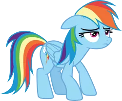 Size: 3646x3000 | Tagged: safe, artist:cloudyglow, derpibooru import, rainbow dash, grannies gone wild, floppy ears, image, png, rainbow dash is not amused, simple background, solo, transparent background, unamused, vector