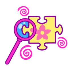 Size: 768x768 | Tagged: safe, artist:tessapanda, derpibooru import, puzzlemint, cutie mark, cutie mark only, flower, g3, image, magnifying glass, no pony, png, puzzle, simple background, transparent background, vector