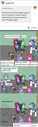 Size: 1170x3847 | Tagged: safe, artist:ask-luciavampire, derpibooru import, oc, earth pony, pegasus, pony, undead, unicorn, vampire, werewolf, ask, ask-ponys-gamer-club, huggy wuggy, image, png, tumblr
