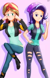 Size: 2507x3911 | Tagged: safe, artist:film77asq, derpibooru import, starlight glimmer, sunset shimmer, human, equestria girls, duo, human coloration, humanized, image, png