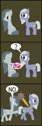 Size: 1194x3556 | Tagged: safe, artist:tomnice, derpibooru import, limestone pie, marble pie, earth pony, pony, 3 panel comic, comic, derpibooru exclusive, female, image, implied big macintosh, implied shipping, implied straight, implied sugar belle, implied sugarmac, mare, no, png, question mark, siblings, sisters, this will end in death, this will end in tears, this will end in tears and/or death