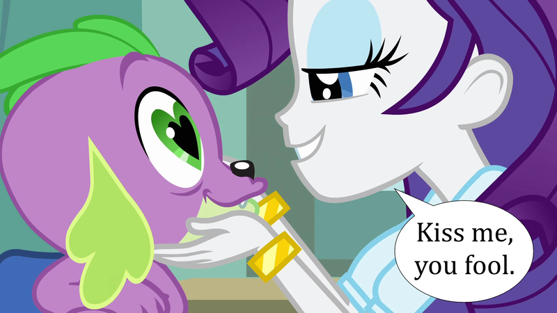 Size: 1920x1080 | Tagged: safe, derpibooru import, edit, edited screencap, screencap, rarity, spike, dog, human, equestria girls, equestria girls (movie), bedroom eyes, female, image, implied bestiality, kiss me you fool, male, png, shipping, sparity, speech bubble, spike the dog, straight, wingding eyes