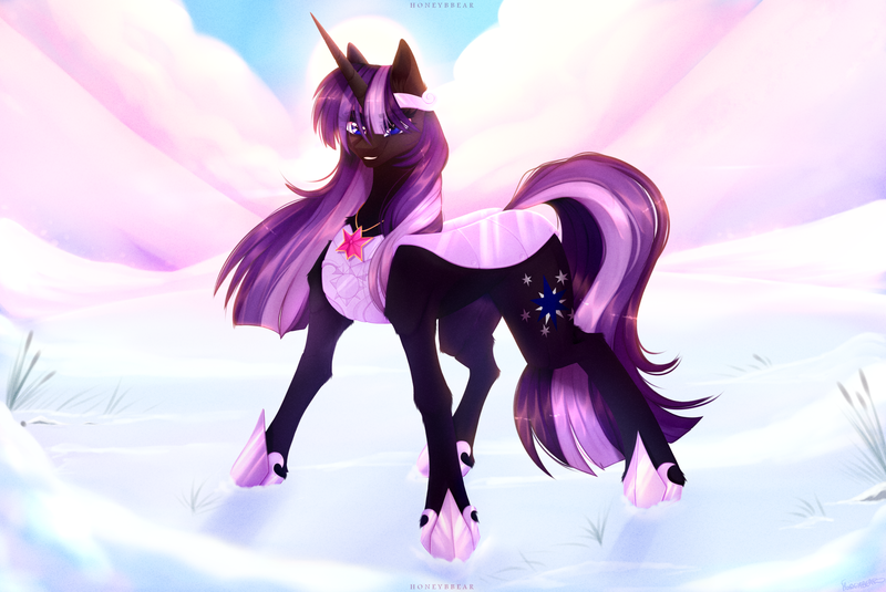 Size: 3546x2370 | Tagged: safe, artist:honeybbear, derpibooru import, oc, unofficial characters only, pony, unicorn, image, png, solo