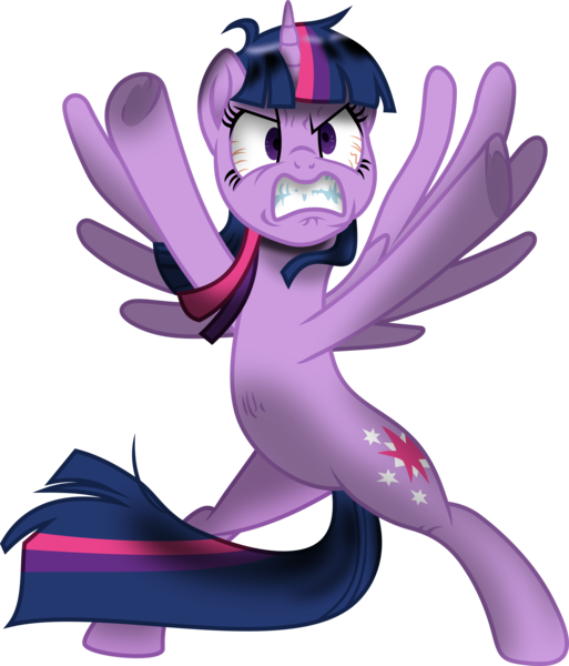 Size: 4499x5258 | Tagged: safe, artist:lincolnbrewsterfan, derpibooru import, twilight sparkle, twilight sparkle (alicorn), alicorn, my little pony: the movie, spoiler:comic70, angry, frog (hoof), furious, gritted teeth, heart, heart hoof, image, inkscape, loose hair, meme, messy hair, messy mane, messy tail, movie accurate, png, rage, rage face, shading, shrunken pupils, spread hooves, spreading, spread legs, spread wings, .svg available, tail, underhoof, vector, vein, wide eyes, wings, wrinkles