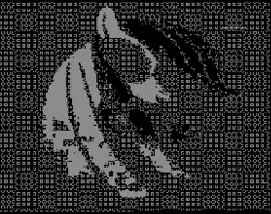Size: 515x407 | Tagged: safe, artist:wheredamaresat, derpibooru import, edit, edited screencap, screencap, applejack, earth pony, automation, black and white, creepy, creepy smile, grayscale, horror, image, looking at you, monochrome, ms paint, png, smiling, spooky, staring at you, staring contest, staring into your soul, zalgo