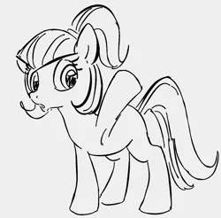 Size: 683x671 | Tagged: safe, artist:dotkwa, derpibooru import, sonata dusk, ponified, earth pony, pony, equestria girls ponified, female, gray background, grayscale, image, mare, monochrome, png, raised hoof, simple background, sketch, solo