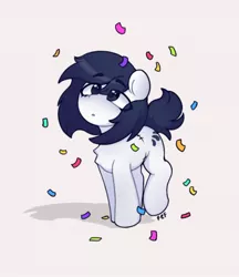 Size: 1056x1223 | Tagged: safe, artist:flixanoa, derpibooru import, oc, unofficial characters only, pony, confetti, image, jpeg, scar, solo