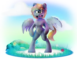 Size: 4820x3729 | Tagged: safe, artist:extradan, derpibooru import, oc, oc:jerky hooves, pegasus, semi-anthro, 3d, bipedal, high res, image, png, simple background, transparent background