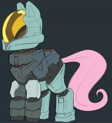 Size: 3729x4096 | Tagged: safe, alternate version, artist:_ton618_, derpibooru import, fluttershy, pegasus, pony, armor, crossover, female, halo (series), helmet, image, jpeg, mare, solo