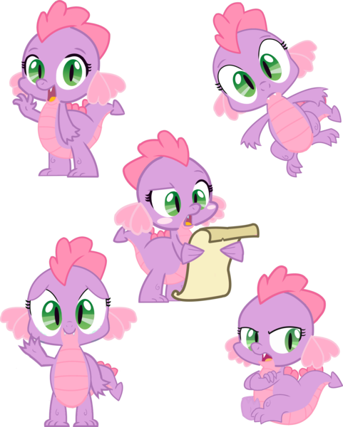 Size: 3570x4450 | Tagged: safe, artist:chiptunebrony, color edit, derpibooru import, edit, editor:lunarangel, spike, dragon, baby, baby dragon, barb, colored, dragoness, eyelashes, fangs, female, image, pink, png, rule 63, rule63betes, scroll, simple background, solo, spiketta, transparent background, vector
