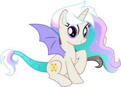 Size: 12112x8667 | Tagged: safe, artist:shootingstarsentry, derpibooru import, oc, oc:andromeda, hybrid, absurd resolution, female, image, interspecies offspring, offspring, parent:discord, parent:princess celestia, parents:dislestia, png, simple background, solo, transparent background, vector