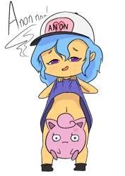 Size: 1000x1414 | Tagged: suggestive, artist:happy harvey, banned from derpibooru, ponerpics import, oc, oc:little league, unofficial characters only, jigglypuff, equestria girls, blushing, clothes, colored pupils, drawn on phone, dress, dress lift, equestria girls-ified, female, flashing, hat, heart eyes, image, implied anon, lolicon, looking at you, panties, png, pokémon, simple background, solo, solo female, strategically covered, transparent background, underage, underwear, wingding eyes