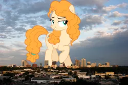 Size: 1440x960 | Tagged: safe, artist:phucknuckl, derpibooru import, pear butter, earth pony, pony, female, florida, giant earth pony, giant pony, giant/macro earth pony, giantess, highrise ponies, image, irl, macro, mare, mega giant, orlando, photo, png, ponies in real life