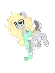 Size: 1944x2592 | Tagged: safe, artist:kaikururu, derpibooru import, oc, unofficial characters only, deer, deer pony, original species, pony, clothes, eye clipping through hair, image, png, scarf, simple background, smiling, solo, transparent background