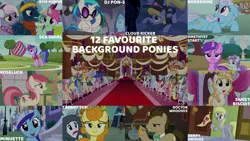 Size: 1280x721 | Tagged: safe, derpibooru import, edit, edited screencap, editor:quoterific, screencap, amethyst star, bon bon, carrot top, cloud kicker, cranky doodle donkey, derpy hooves, doctor whooves, golden harvest, linky, lyra heartstrings, matilda, mayor mare, minuette, princess celestia, princess luna, rarity, roseluck, sea swirl, seafoam, shining armor, shoeshine, spike, star hunter, sweet biscuit, sweetie drops, time turner, vinyl scratch, alicorn, donkey, dragon, earth pony, pegasus, pony, unicorn, a horse shoe-in, amending fences, best gift ever, bridle gossip, buckball season, canterlot boutique, it isn't the mane thing about you, luna eclipsed, magic duel, rainbow falls, season 1, season 2, season 3, season 4, season 5, season 6, season 7, season 9, slice of life (episode), the mysterious mare do well, spoiler:s09, amethyst star is not amused, female, filly, floppy ears, foal, image, male, mare, open mouth, open smile, png, ponyville town hall, smiling, stallion, unamused