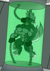 Size: 2880x4096 | Tagged: safe, artist:ponyanony, derpibooru import, part of a set, oc, oc:secret mentore, comic:growth experiment, image, jpeg, laboratory, muscle growth, muscles