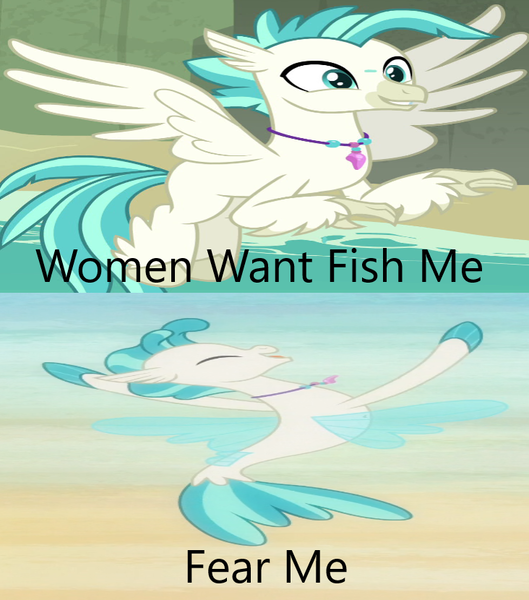 Size: 732x830 | Tagged: safe, derpibooru import, edit, edited screencap, screencap, terramar, hippogriff, seapony (g4), 1000 hours in ms paint, image, meme, png, wrong aspect ratio