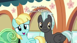 Size: 1920x1080 | Tagged: safe, derpibooru import, screencap, helia, thunderlane, pegasus, pony, rainbow falls, season 4, duo, female, image, looking at you, male, mare, open mouth, png, stallion