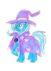 Size: 800x1117 | Tagged: safe, artist:gameboyred, derpibooru import, trixie, pony, unicorn, cape, clothes, female, hat, image, png, simple background, solo, white background