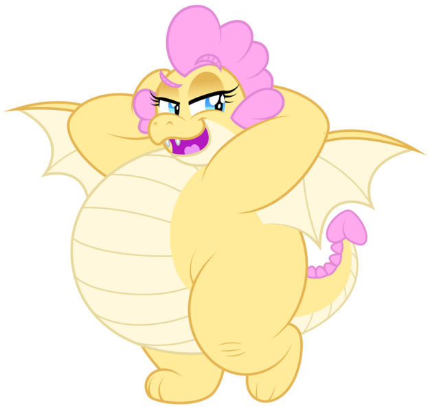 Size: 1280x1196 | Tagged: safe, artist:aleximusprime, derpibooru import, oc, oc:buttercream, oc:buttercream the dragon, dragon, flurry heart's story, arm behind head, bedroom eyes, chubby, cute, dragoness, dragon oc, fat, female, flirt, flirting, flirty, heart shaped, image, looking to side, modeling, plump, png, posing for photo, raised eyebrow, sexy, spread wings, wings