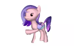 Size: 4000x2500 | Tagged: safe, derpibooru import, oc, oc:bruh, pegasus, pony, pony creator, 1000 years in photoshop, 3d, colored wings, ethereal mane, ethereal tail, gradient wings, image, looking at you, multicolored wings, png, ponylumen, raised hoof, simple background, starry mane, tail, white background, wings