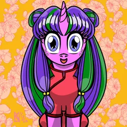 Size: 1024x1024 | Tagged: safe, artist:kelseyleah, derpibooru import, oc, oc:daisy daedal, pony, unicorn, bust, clothes, cosplay, costume, female, image, jpeg, mare, portrait, ranma 1/2, solo