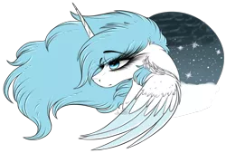 Size: 2707x1834 | Tagged: safe, artist:beamybutt, derpibooru import, oc, unofficial characters only, alicorn, pony, alicorn oc, bust, ear fluff, eyelashes, female, horn, image, mare, png, simple background, solo, transparent background, wings