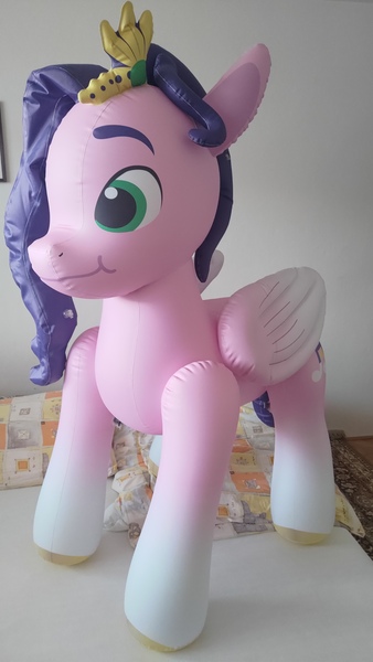 Size: 2574x4576 | Tagged: safe, artist:arniemkii, derpibooru import, pipp petals, earth pony, inflatable pony, pegasus, pony, spoiler:g5, bootleg, g5, hongyi, image, inflatable, inflatable toy, jpeg, photo, princess, solo