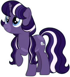 Size: 1004x1108 | Tagged: safe, artist:camomiie, derpibooru import, oc, oc:dusk noire, unofficial characters only, pony, unicorn, base used, blue eyes, coat markings, facial markings, female, full body, hooves, horn, image, magical lesbian spawn, mare, markings, multicolored mane, multicolored tail, offspring, parent:rarity, parent:twilight sparkle, parents:rarilight, png, raised hoof, show accurate, simple background, smiling, snip (coat marking), solo, standing, tail, three quarter view, transparent background, unicorn oc
