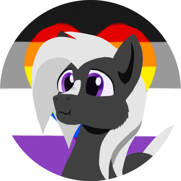 Size: 900x900 | Tagged: safe, artist:rockhoppr3, derpibooru import, oc, oc:ace hearts, unofficial characters only, asexual pride flag, image, png, pride, pride flag, profile picture, rainbow flag, scrunchy face, simple background, solo, transparent background