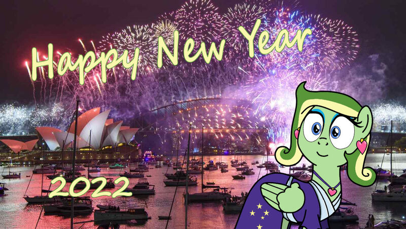 Size: 1280x721 | Tagged: safe, artist:didgereethebrony, artist:katnekobase, derpibooru import, oc, oc:boomerang beauty, pegasus, pony, australia, base used, clothes, dress, ear piercing, earring, fireworks, happy new year, holiday, image, jewelry, jpeg, necklace, piercing, solo, sydney, sydney harbour, sydney harbour bridge, sydney opera house