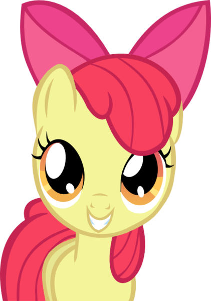 Size: 567x808 | Tagged: safe, artist:spokenmind93, derpibooru import, apple bloom, earth pony, pony, apple bloom's bow, bow, female, filly, foal, grin, hair bow, image, looking up, orange eyes, png, red mane, red tail, simple background, smiling, solo, tail, transparent background, vector