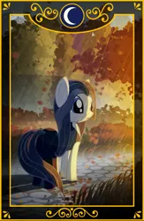 Size: 705x1082 | Tagged: safe, artist:gign-3208, derpibooru import, ponified, earth pony, pony, card, deirdre, female, grass, image, mare, png, rain, solo, the chronicles of amber, tree