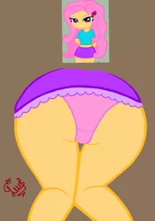 Size: 1080x1544 | Tagged: suggestive, artist:flutteryaylove, derpibooru import, oc, oc:pink purple, equestria girls, ass, butt, clothes, glory hole, image, miniskirt, not fluttershy, pink panties, pink underwear, png, skirt, underwear