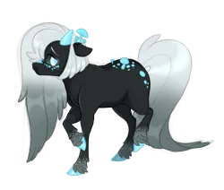 Size: 2824x2400 | Tagged: safe, artist:gigason, derpibooru import, oc, oc:temmi blue, earth pony, pony, black sclera, female, image, mare, mushroom, png, simple background, solo, transparent background