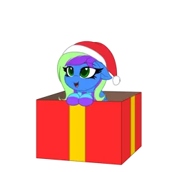 Size: 2048x2048 | Tagged: safe, artist:itsnovastarblaze, derpibooru import, oc, oc:novastar blaze, unofficial characters only, pegasus, pony, box, christmas, clothes, female, hat, heart eyes, holiday, image, mare, png, pony in a box, present, santa hat, scarf, simple background, socks, solo, transparent background, wingding eyes