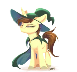 Size: 1280x1200 | Tagged: safe, artist:sketchiix3, derpibooru import, oc, unofficial characters only, pony, unicorn, aside glance, cloak, clothes, hat, image, lidded eyes, looking at you, png, sideways glance, simple background, solo, transparent background, wizard hat