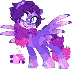 Size: 1464x1403 | Tagged: safe, artist:klewgcg, artist:rickysocks, derpibooru import, oc, oc:vesper winds, unofficial characters only, pegasus, pony, base used, female, image, mare, png, simple background, smiling, solo, spread wings, transparent background, wings