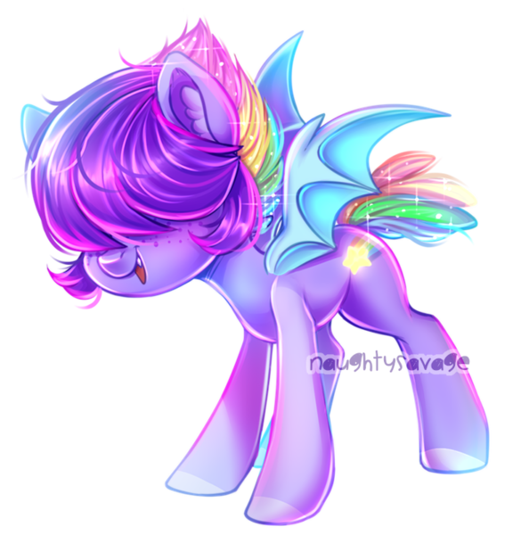 Size: 700x707 | Tagged: safe, artist:cabbage-arts, derpibooru import, oc, oc:star burst, unofficial characters only, bat pony, pony, bat pony oc, bat wings, commission, commissioner:simply.inept, female, freckles, image, open mouth, png, simple background, solo, transparent background, wings