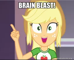 Size: 614x498 | Tagged: safe, derpibooru import, edit, edited screencap, screencap, applejack, equestria girls, equestria girls series, rollercoaster of friendship, caption, image, image macro, jimmy neutron, png, text