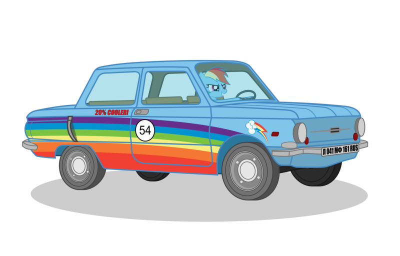 Size: 3061x1959 | Tagged: safe, artist:dolphinfox, derpibooru import, rainbow dash, 20% cooler, car, driving, image, license plate, png, racecar, zaz 966