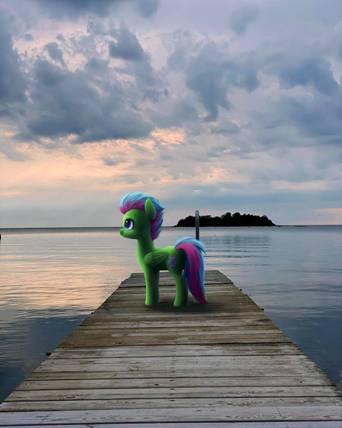 Size: 800x1000 | Tagged: safe, artist:luminousdazzle, derpibooru import, oc, oc:luminous dazzle, unofficial characters only, pegasus, digital art, female, image, lake, pegasus oc, photo, png, smiling, solo, sunset, sweden, water, wings