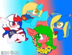 Size: 1600x1221 | Tagged: safe, artist:jxst-bleo, derpibooru import, oc, ponified, pony, belarus, image, jpeg, kazakhstan, mongolia, nation ponies, russia, ukraine, united states