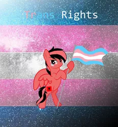 Size: 800x861 | Tagged: safe, artist:jxst-bleo, derpibooru import, oc, ponified, pegasus, pony, albania, bipedal, image, jpeg, nation ponies, pride, pride flag, solo, transgender pride flag