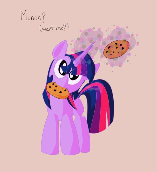 Size: 1385x1523 | Tagged: safe, artist:aragón, derpibooru import, twilight sparkle, pony, unicorn, cookie, female, filly, filly twilight sparkle, foal, food, image, jpeg, levitation, looking at you, magic, mouth hold, open mouth, simple background, solo, telekinesis, unicorn twilight, younger