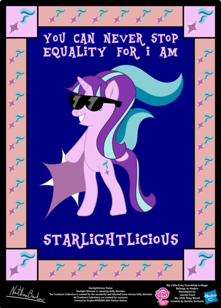 Size: 758x1054 | Tagged: safe, artist:strykarispeeder, derpibooru import, starlight glimmer, pony, unicorn, bipedal, female, image, mare, png, solo, starlightlicious, sunglasses, twilightlicious